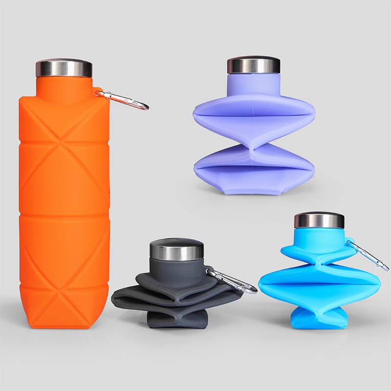 700ml 23.5oz Customized Logo Silicone Travel Gym Hiking Collapsible Water Bottles – Silicone Water Bottle and Water Bottle price