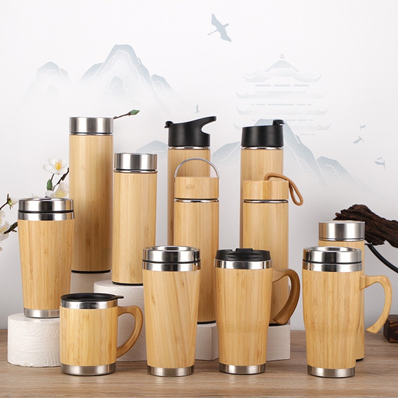 Bamboo Stainless Steel Tumler Vacuum Thermal Office Coffee Mug Cup – Bamboo Thermal Cup and Bamboo Shell Cup price