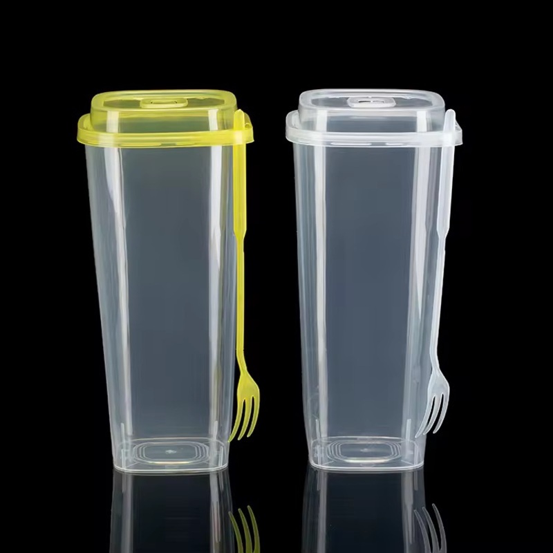 Milk Tea Cup Disposable Injection Cup PP Plastic Cup Juice Drink Square Cup Printing Logo – Cup and Plastic Cup price