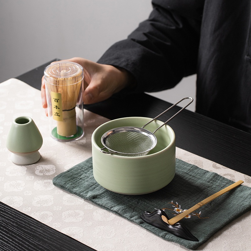 Tea Whisk Matcha Scoop Bowl Cup Chasen Holder Stand Kit Tea Ceremony 7PC Bamboo Matcha Set – Bamboo Whisk Set and Tea Brush Green Tea price