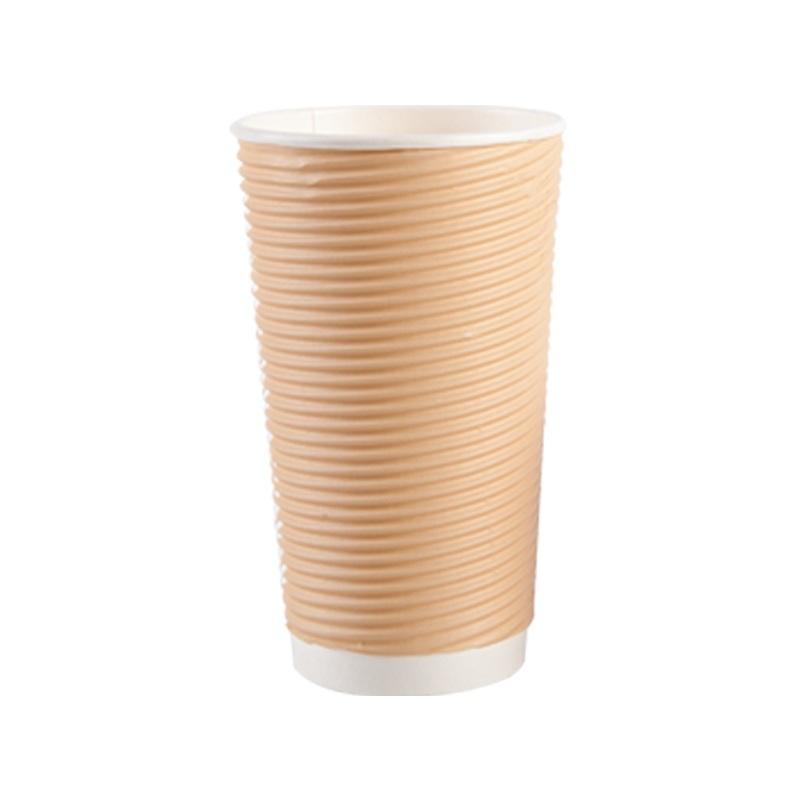 Water-Based Insulation Disposable 16oz Ripple Wall Paper Cup Hot Beverage Coffee Drinking Paper Cup – Coffee Paper Cup and Disposable Paper Cup price