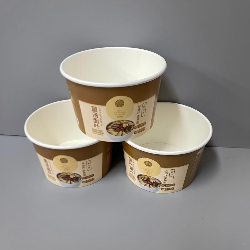 White Paper Soup Cup with Lid Double PE Coatings High Quality Kraft Paper Cups for Noodles – Paper Cups for Noodles and Noodles Soup Paper Cup price