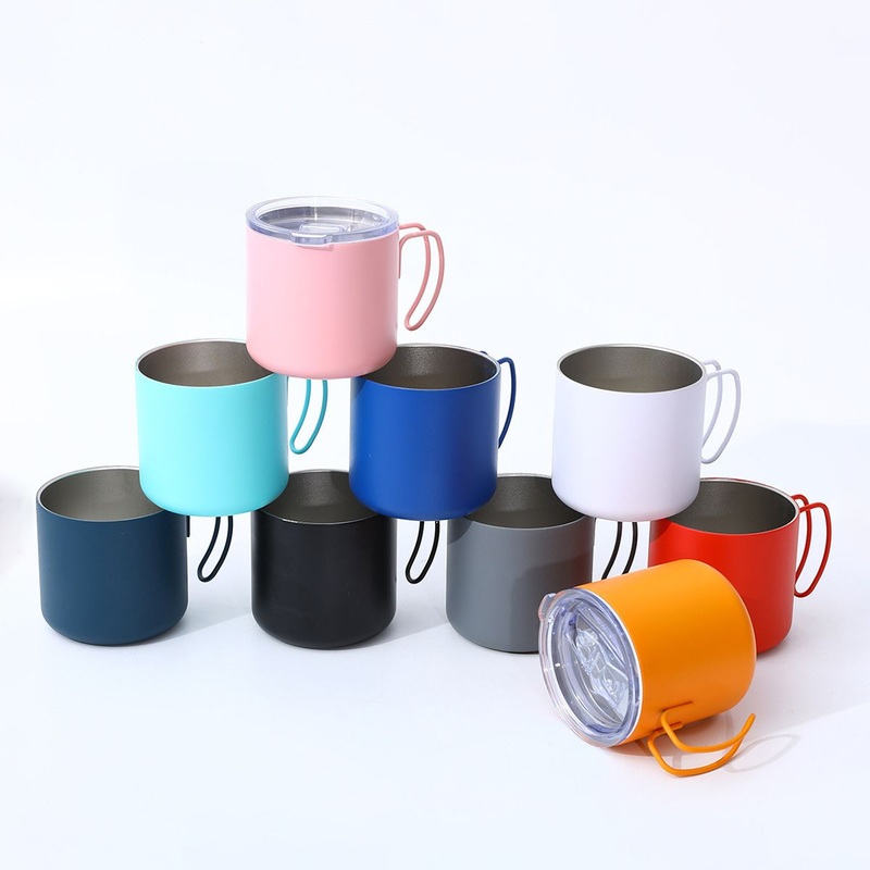 12oz Handle Cup 304 Double-Layer Vacuum Office Mug Outdoor Camping Coffee Cup – Stainless Steel Vacuum Cup and Camping Coffee Cup price