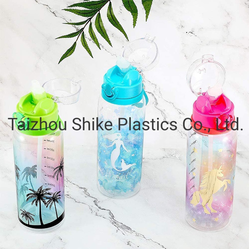2022 Plastic Kids Water Bottle with Straw Cute Printing Child Drink Water Bottle – Water Bottle and Plastic Water Bottle price