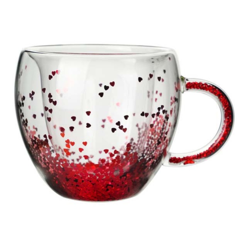 270ml Hot Sell Valentines Day Giftware Double Wall Glass Coffee Cup Double Walled Glass Coffee Mugs – Cute Cups and Summer Cup price