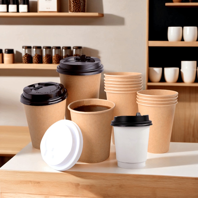 Disposable Biodegradable Cupcake Carton 8 Oz Hot Insulated Coffee Kraft Paper Cup with Lid – Paper Cup and Disposable Paper Cup price