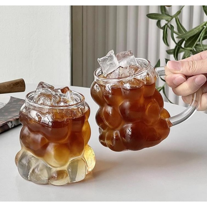 Eco-Friendly Creative New Grape Design Mug Water Cup Borosilicate Glass Household Color Iced Coffee Cup – Glass Cup and Cappuccino Glass Cup price