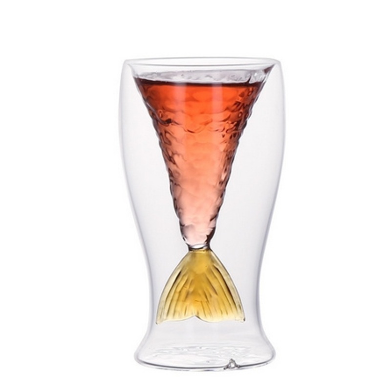 High Borosilicate Glass Mermaid Tail Glass Mug Beer Wine Mug Cocktail Cup – Double Wall High Borosilicate Glass and Mermaid Tail Glass Mug Beer Wine Mug price