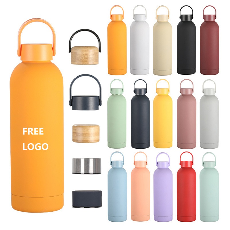 Insulated Stainless Steel Hot and Cold Girls Reusable 500ml Rubber Painted Tea Water Bottle with Custom Logo – Gym Insulated Sport Drink Bottle with Logo and Tea Water Bottle with Custom Logo price