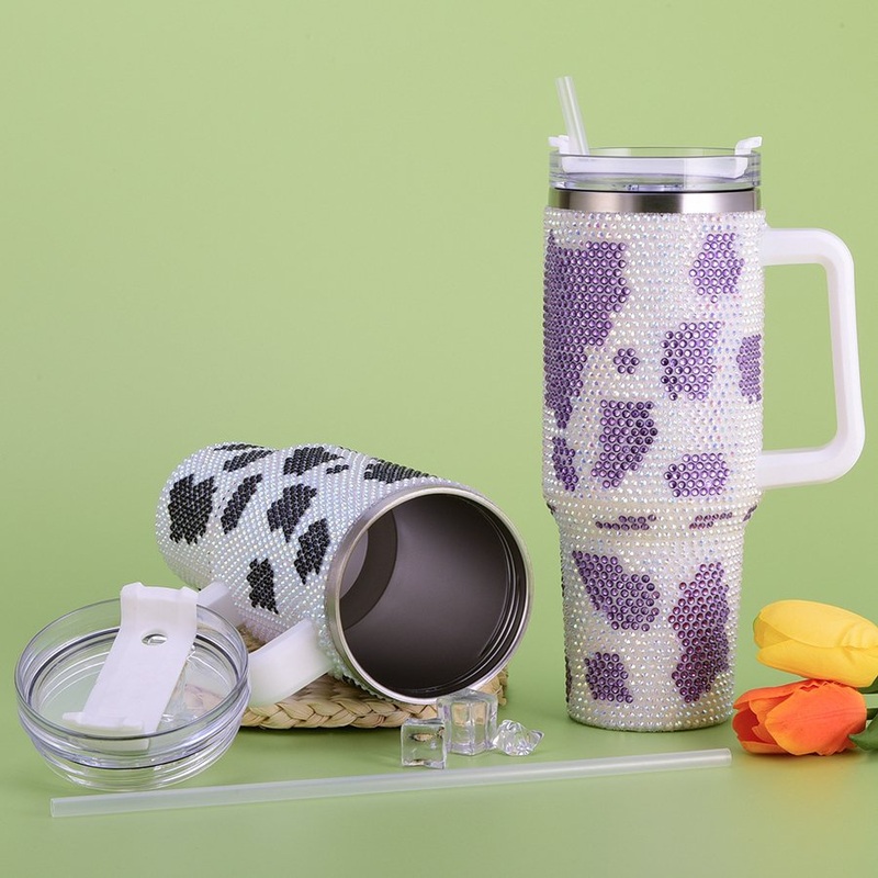 Personalized Logo Print Rhinestone Bling 40 Oz. Tumbler SUS304 Shiny Rhinestone 40 Oz Tumbler with Handle – Rhinestone 40 Oz Tumbler and SUS304 Shiny Tumbler price
