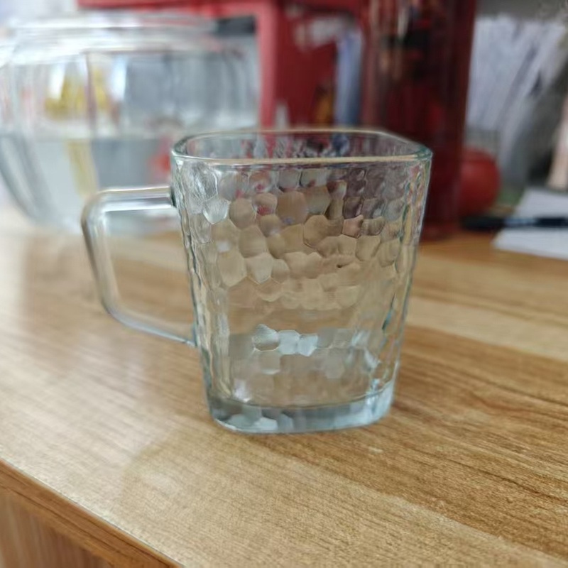Square Embossed Transparent Glass Cup – Glass Ware and Glass Cup price