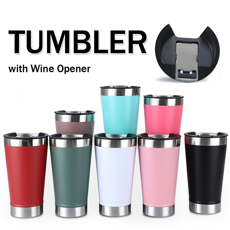 Vacuum Travel Water Cup Stainless Steel Beer Glass Tumbler with Wine Opener – Tumbler with Beer Opener and Travel Cup price