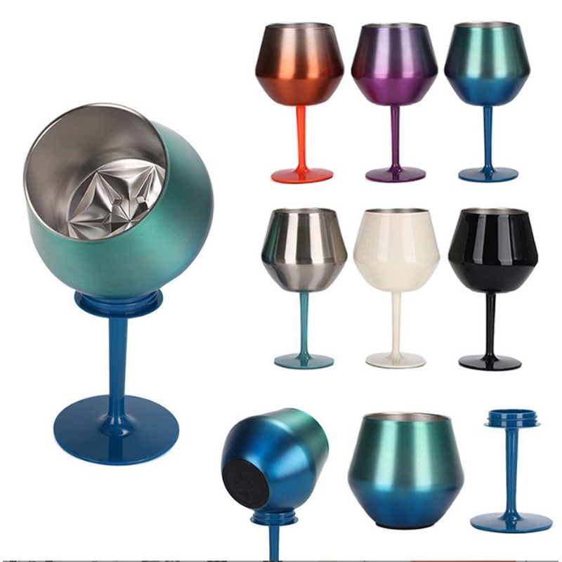 2025 New Detachable Red Wine Glass Double Wall Stainless Steel Vacuum Insulated Dual-Purpose Goblet Cocktail Glass – Stainless Steel Goblet Bottle and Cocktail Bottle price