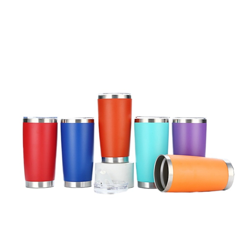 20oz 30oz Double Wall Travel Coffee Wine Mug Stainless Steel Vacuum Tumbler Cup with Leaf Proof Lid – Wine Mug and Vacuum Tumbler price