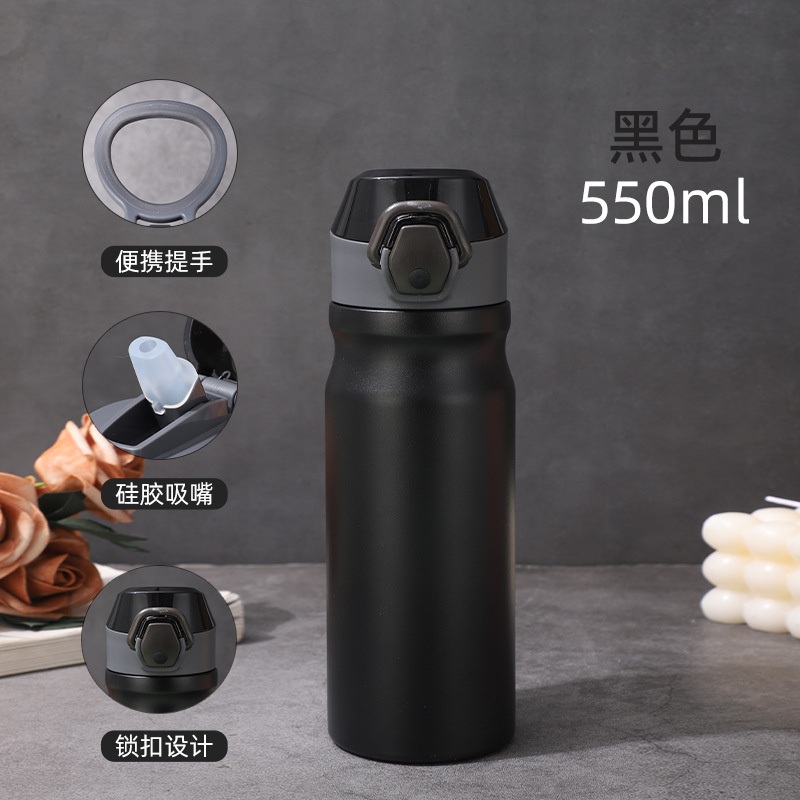 550ml Sports Stainless Steel Water Bottle Open Sippy Lid BPA Free Custom Logo Students Outdoor Travel Back School – Stainless Steel Water Bottle and Custom Logo Water Bottle price