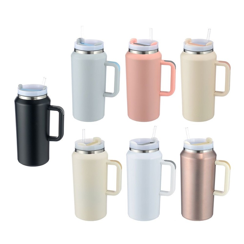 Custom Logo 64oz Stainless Steel Vacuum Metal Travel Mug Temos Coffee Cup with Handle – Insulated Water Bottle and Sports Water Bottle price