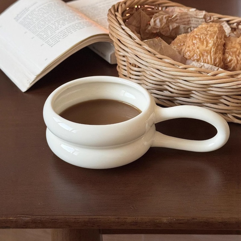 Cute Doughnut Cup Office Mug Home Mug Ceramic Couple Hand Gift Box Birthday Gift – Mug and Coffee Mug price