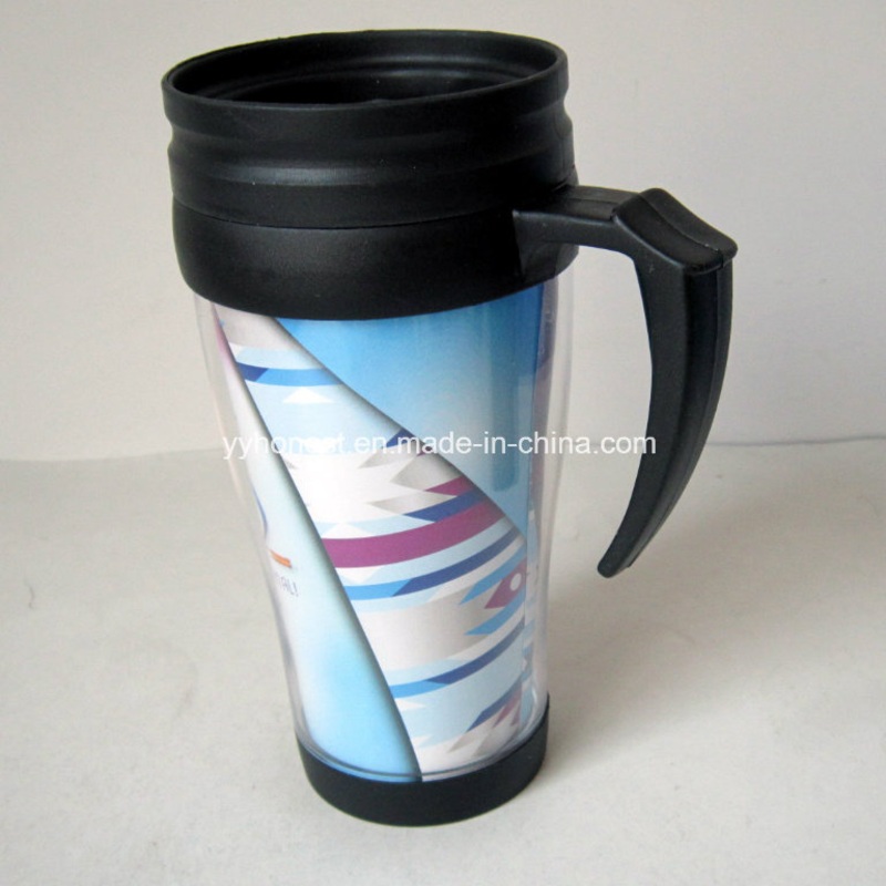 Double Wall Food Grade Plastic PP Coffee Travel Mug with Handle – Travel Mug and Coffee Cup price