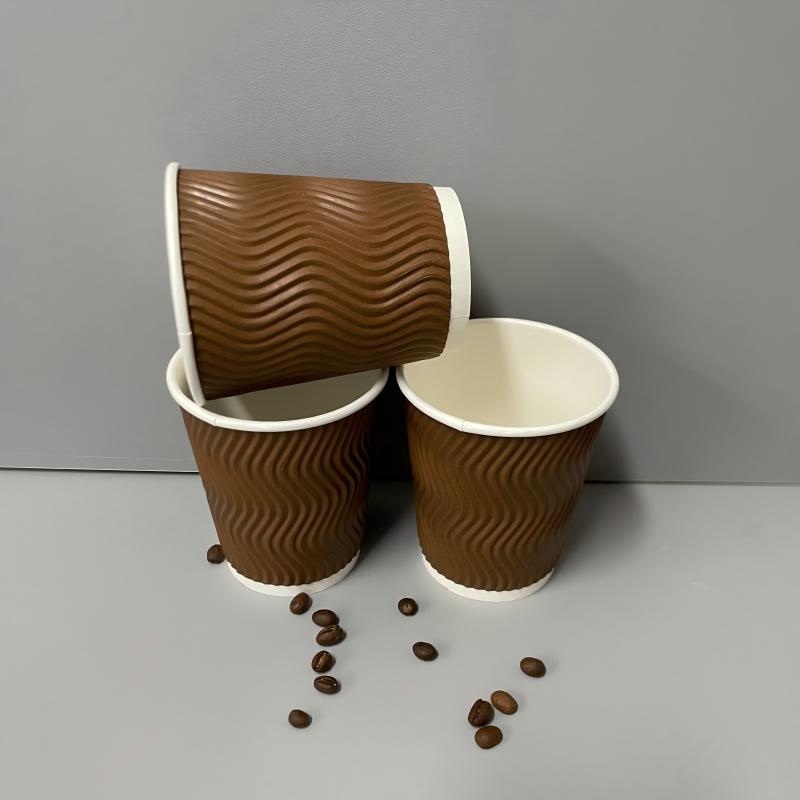 Eco Compostable Biodegradable Coffee Disposable Double Ripple Wall Paper Cup 12oz – Ripple Wall Paper Cup and Coffee Paper Cup 12oz price