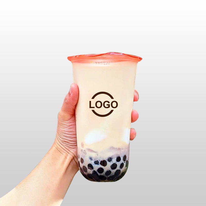 Factory Custom PP Plastic U Shape Cup Clear Matted Frosted Boba Bubble Tea Cup 12oz 16oz 24oz – Disposable Cup and Plastic Cup price