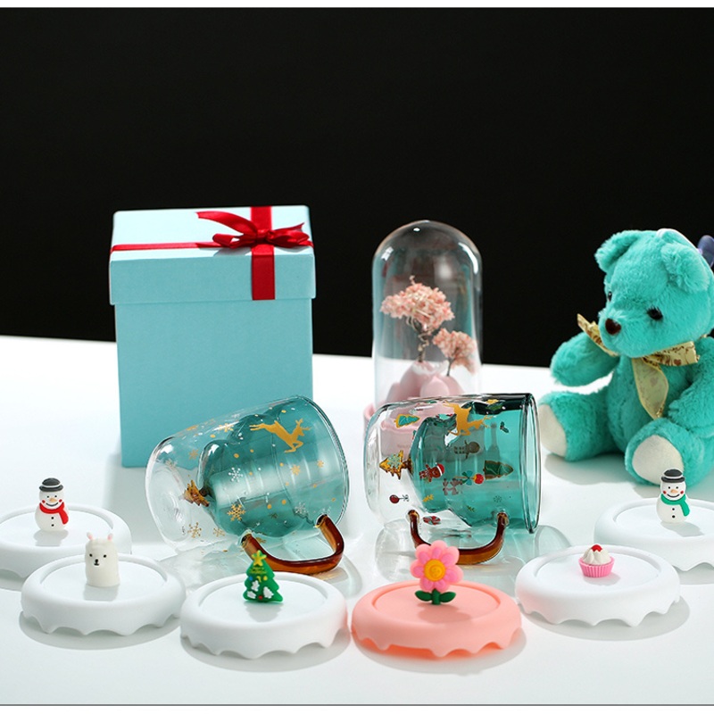 Heat-Resistant Double Cup Creative Christmas Tree Print Glass Cup Wholesale Coffee Wishing Mug – Glassware and Mug price