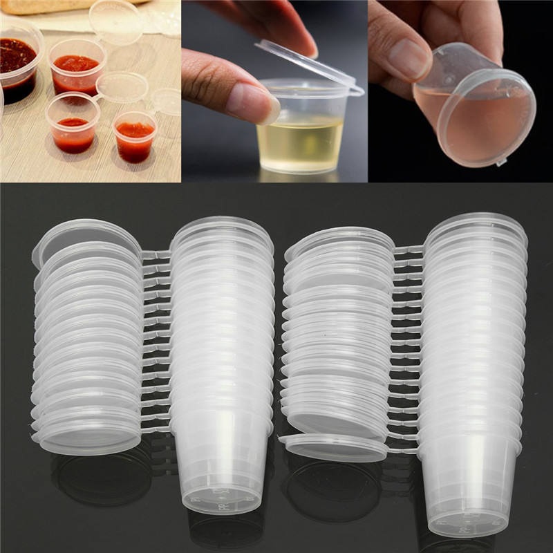 Wholesale Price Disposable Plastic PP Round Black Clear Transparent Custom Soy Sauce Cup with Lid – Disposable Sauce Cup and Plastic Sauce Cup price