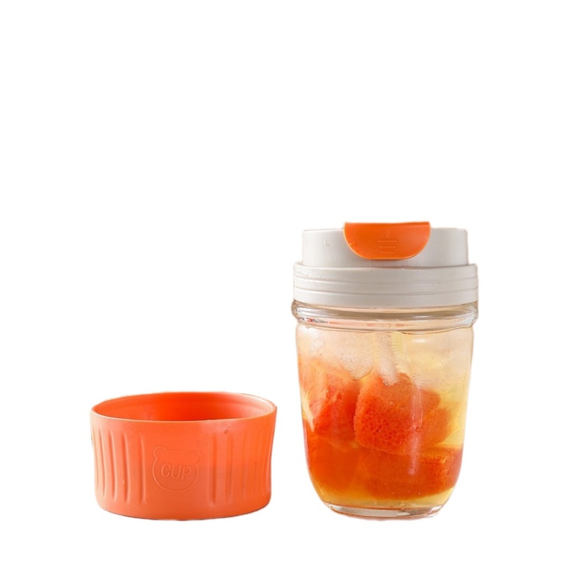 12 Oz Glass Reusable Coffee Cup Heat Resistance Silicone Sleeve Glass Tea Mug with Silicone Lid – Reusable Coffee Cup and 12 Oz Glass Cup price
