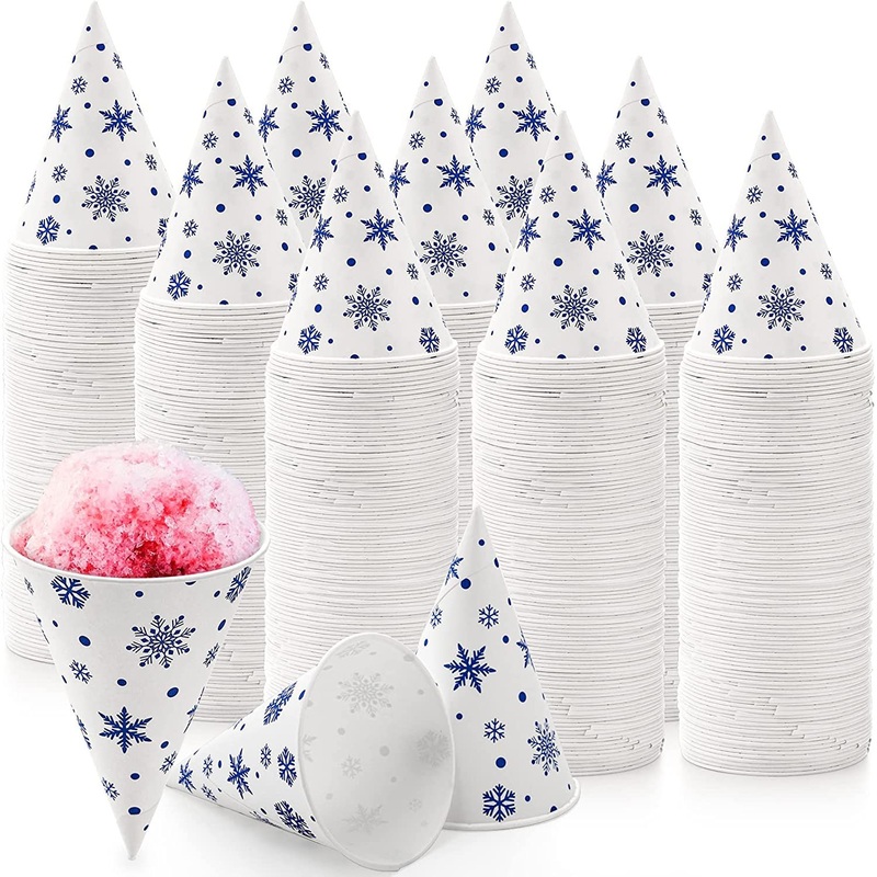 4oz 6oz Food Grade Paper Snow Cone Cups Cone Paper Cup – Paper Cup and Cone Paper Cup price