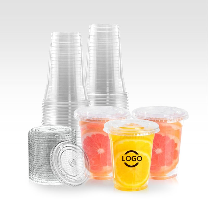 7/8/9/10/12/16/20oz Disposable Plastic Pet Cup with Dome Flat Lid – Plastic Cups for Juice and Plastic Cups for Beer price