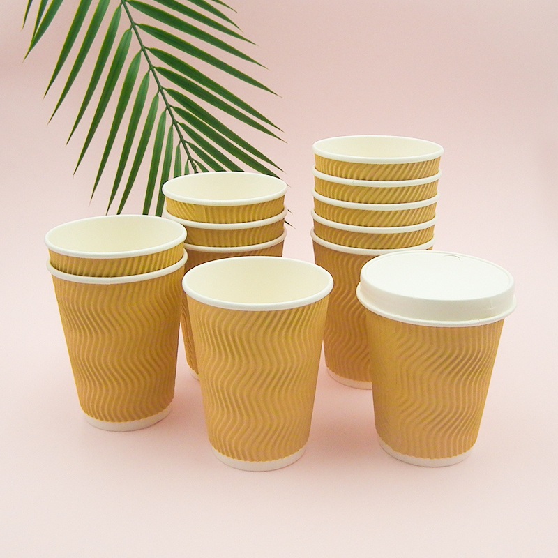 A1254 20oz Disposable Paper Cup Ripple Coffee Cup – Coffee Paper Cup and Disposable Paper Cup price