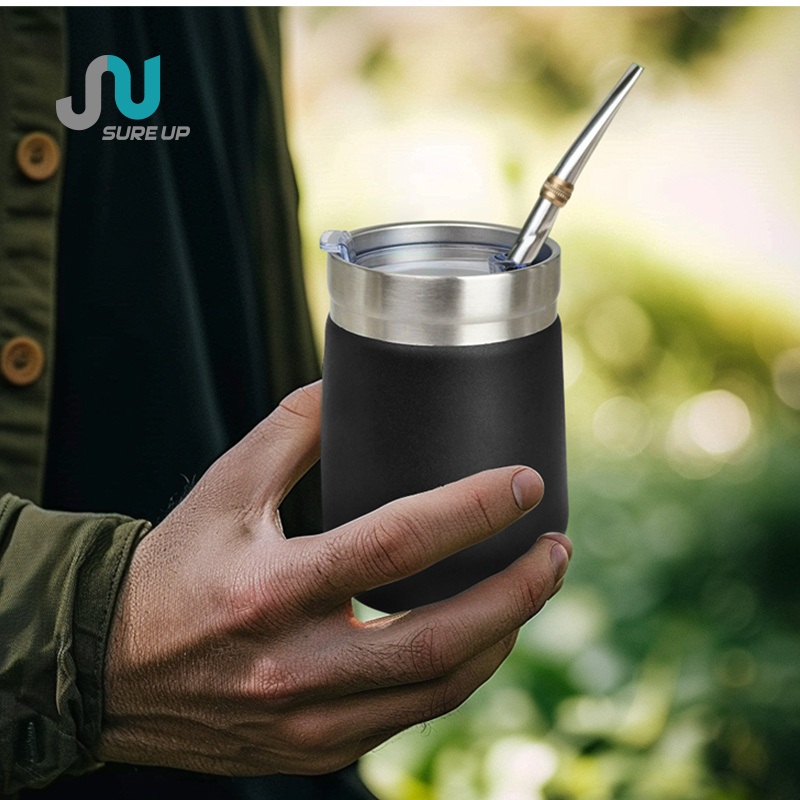 Egg Shaped Drum Cup Double Walled Yerba Mate Cup with Lid – Termos Mug and Vacuum Mug Termos price