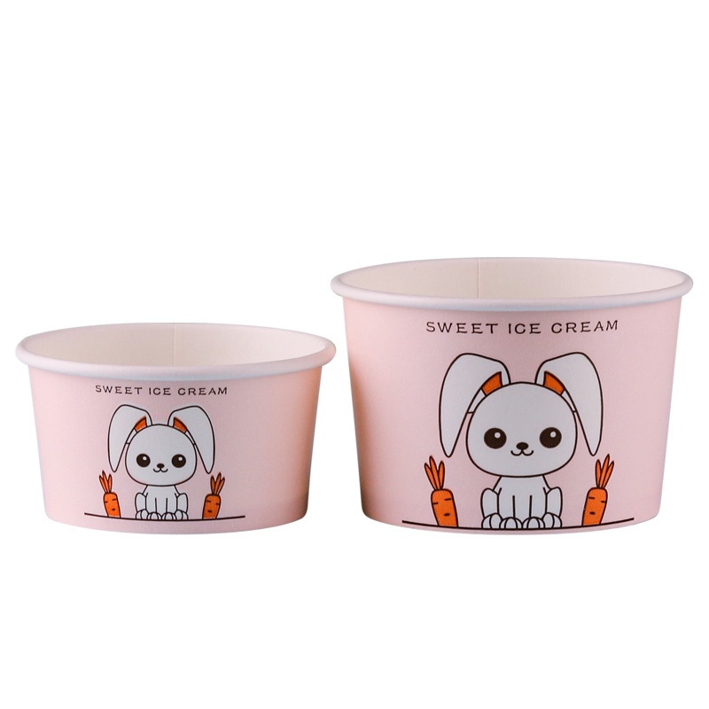 High Quality Disposable Custom Logo Ice Cream Paper Cup with Spoon and Lid – Cups and Ice Cream Cup price