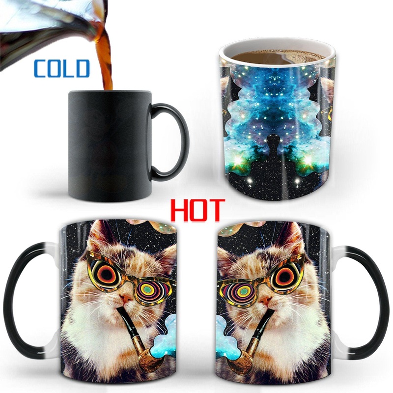 High Quality Sublimation 11oz Colorful Fighting Cat Magic Color Changing Mugs Customized Ceramic Coffee Cup – Sublimation Mug and Cup price