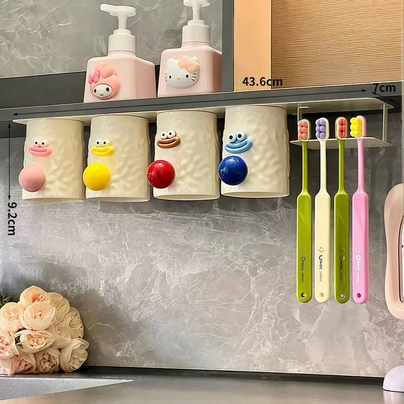 Magnetic Hanging Upside Down No Punching Plastic Mouthwash Cup Holder Rack – Mouthwash Cup and Magnetic price