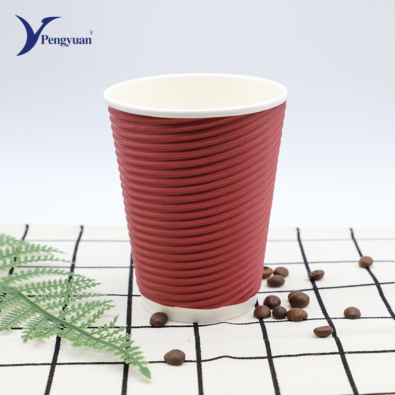 Ripple Wall Paper Cup with Customized Lid for Hot Drinking – Printed Paper Cup and Disposable Paper Cup price