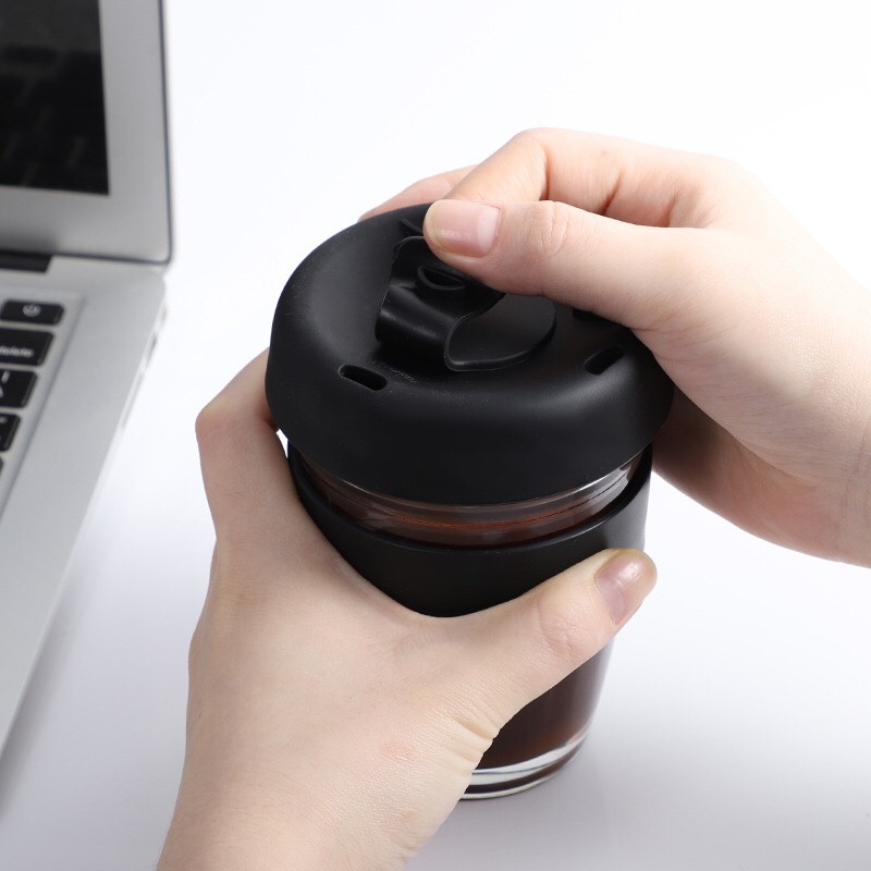 12oz 350ml Double Wall Reusable Cup Keep Glass Coffee Mug with Silicone Cover and Sleeve – Whisky Glass and Kitchenware price