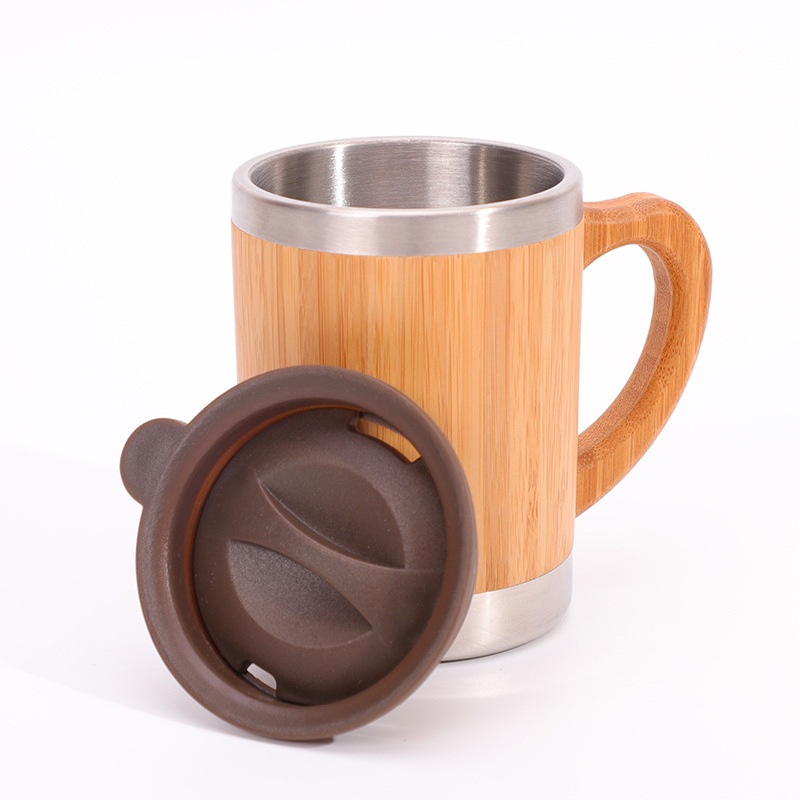 12oz Wholesale Eco Friendly Stainless Steel Coffee Travel Mug Bamboo Cup in Bulk – Coffee Mug and Stainless Steel Coffee Mug price