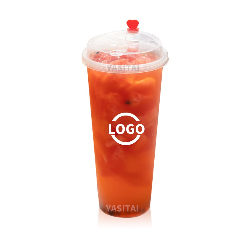 24oz 700ml PP Injection Disposable Bubble Tea Hard Cup for Hot Drinks Clear Plastic Cups – PP Injection Cup with Lid and Bubble Tea PP Injection Cup price