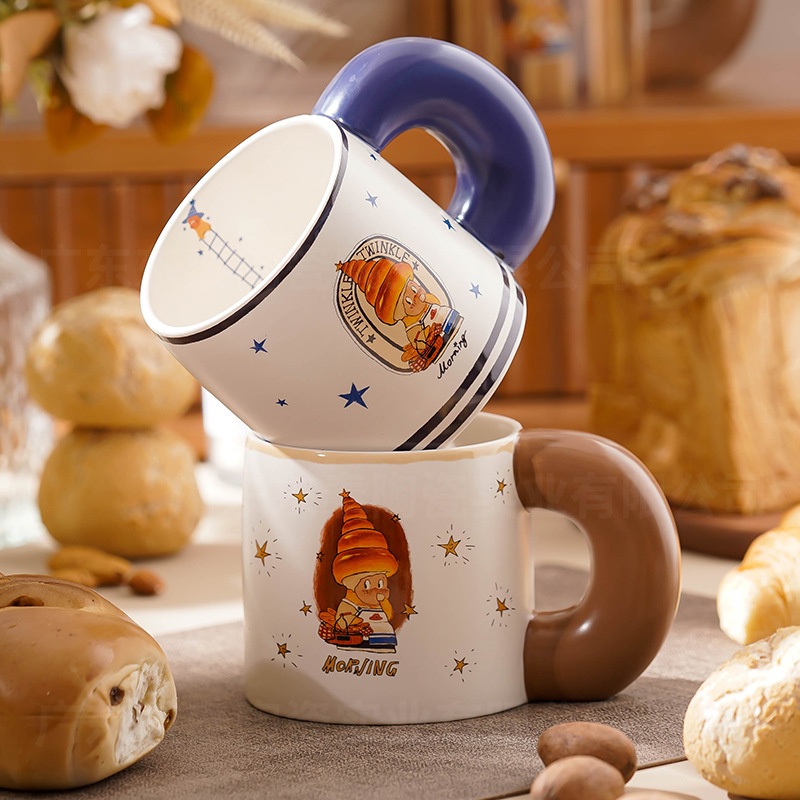 Large Size Cartoon Creative Cup – Cup with Large Handle and Hand-Painted Cup price