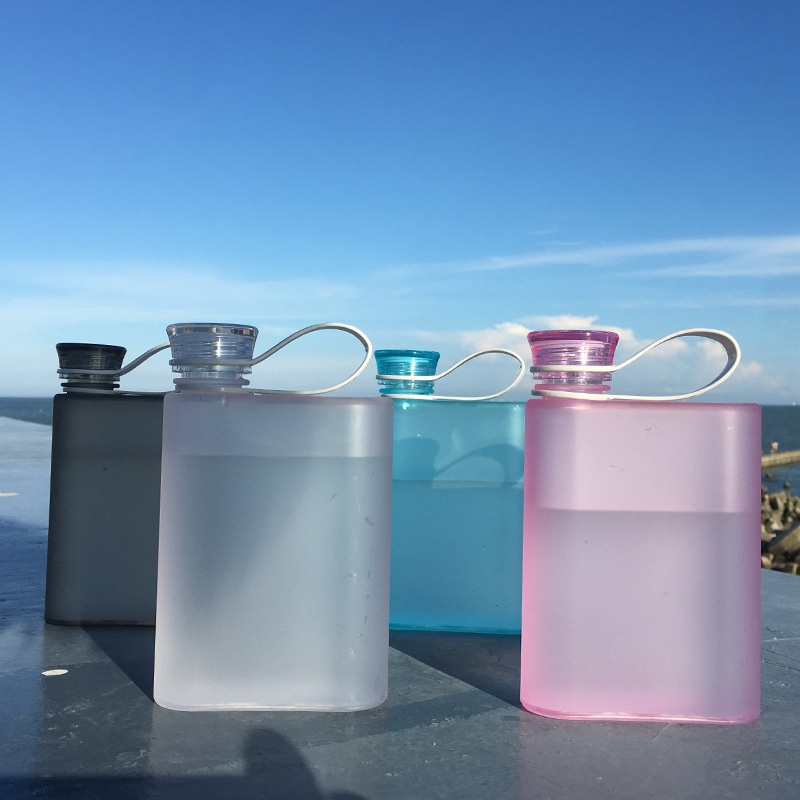 Portable Sports Water Bottle Flat Plastic Creative Outdoor Water Cup – Water Cup and Water Bottle price
