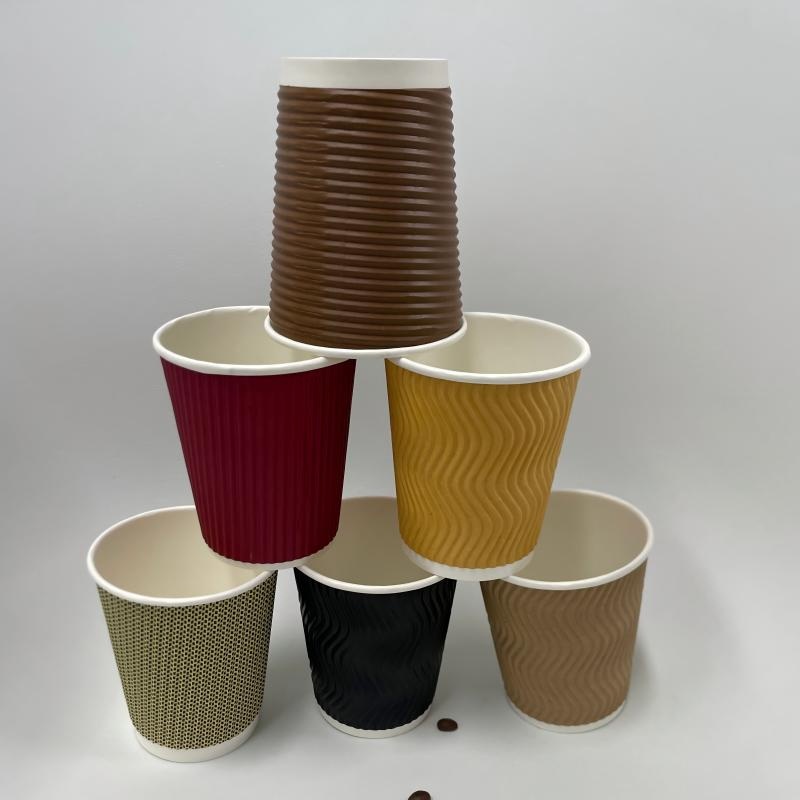 Ripple Wall Paper Cup Single Wall Style Custom Logo Printed for Hot Coffee or Wine Handmade Craft Paper for Parties – Ripple Wall Paper Cups and Paper Cup for Hot Coffee price
