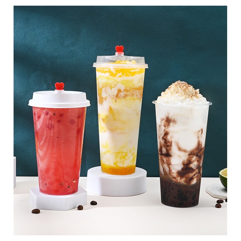 Wholesale Custom Logo Printing Disposable Clear Yogurt Cup 16 Oz 20 Oz U Shaped Plastic Hard PP Boba Bubble Milk Tea Cups with Lids – Clear Yogurt Cup and Milk Tea Cups price