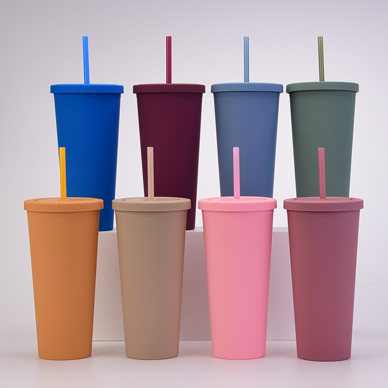 2025 New Double-Layer Plastic Big Hole Straw Cup Transparent Pearl Milk Tea Cup – Cup with Straw and Tumbler price
