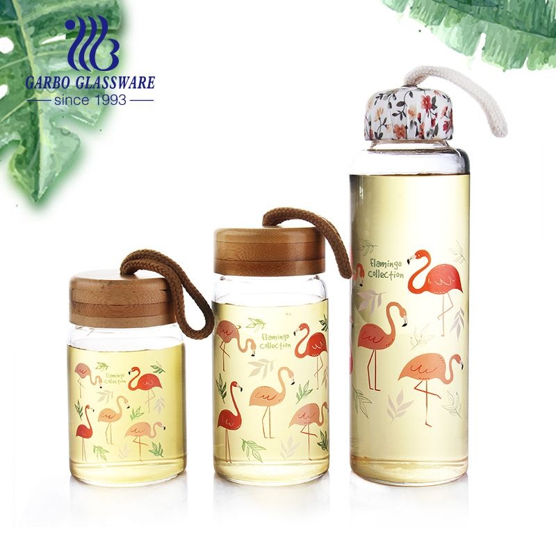 250ml Printing Flamingo Personalized Design Single Wall Borosilicate Hot Water Tea Portable Glass Water Bottle with Lid Heat Resistant Glass Bottles – Glass Water Bottle and Borosilicate Glass Water Bottle price
