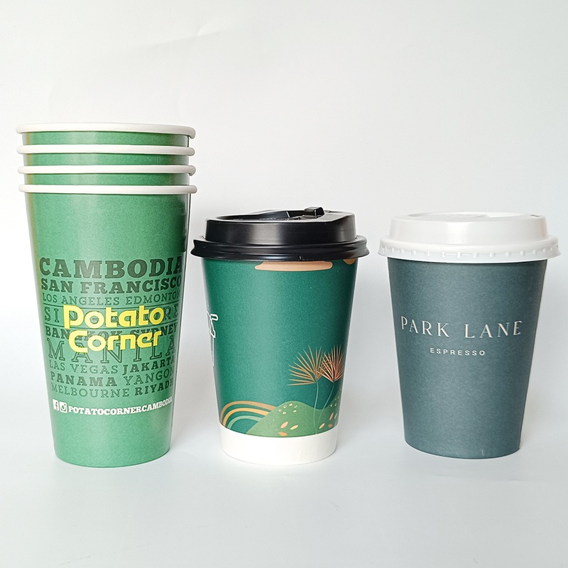 6oz 7oz 8oz 12oz Disposable Double Wall Coffee Cups with Custom Logo Takeaway Coffee Paper Cup for Hot Drink with Lid – Coffee Paper Cup and Customized Paper Cup price