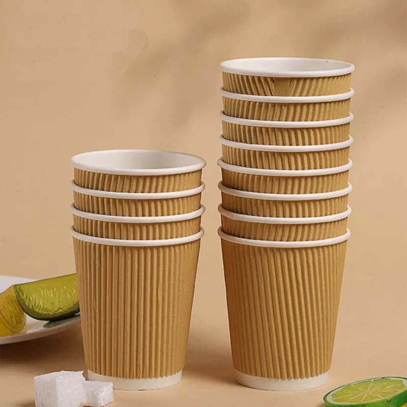8 Oz Heat-Insulating Hot Drink Kraft Corrugated Ripple Coffee Paper Cup – Ripple Wall Paper Cups and Corrugated Paper Cup price