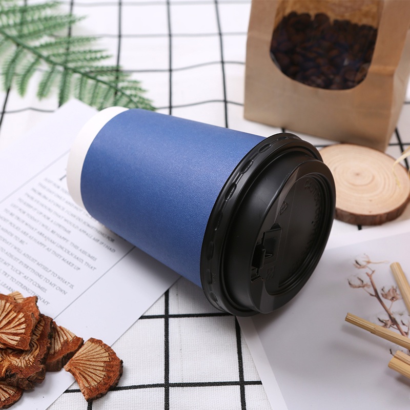 8oz Customized Blue Coffee Cup Double Wall with Coated Disposable Paper Cup – Paper Cup and Disposable Paper Cup price