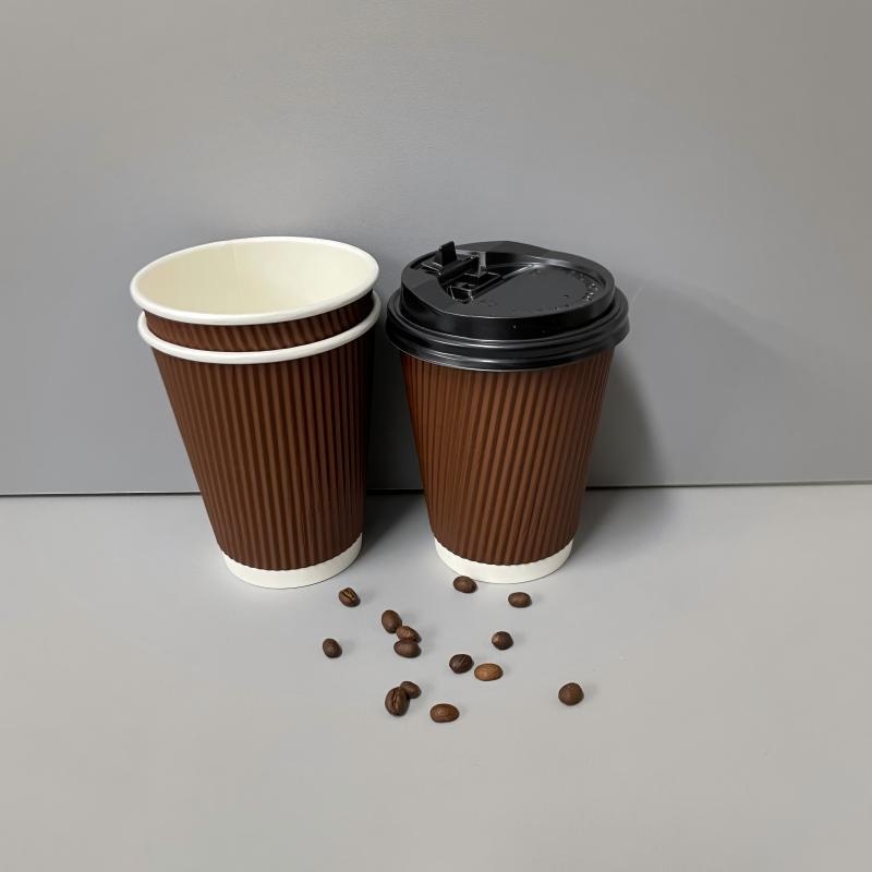 Customizable Disposable Corrugated Insulated Ripple Wall Paper Coffee Cups Takeaway Kraft Paper Cup for Tea and Coffee – Insulated Ripple Wall Paper Cup and Custom Logo Printed Paper Cup price