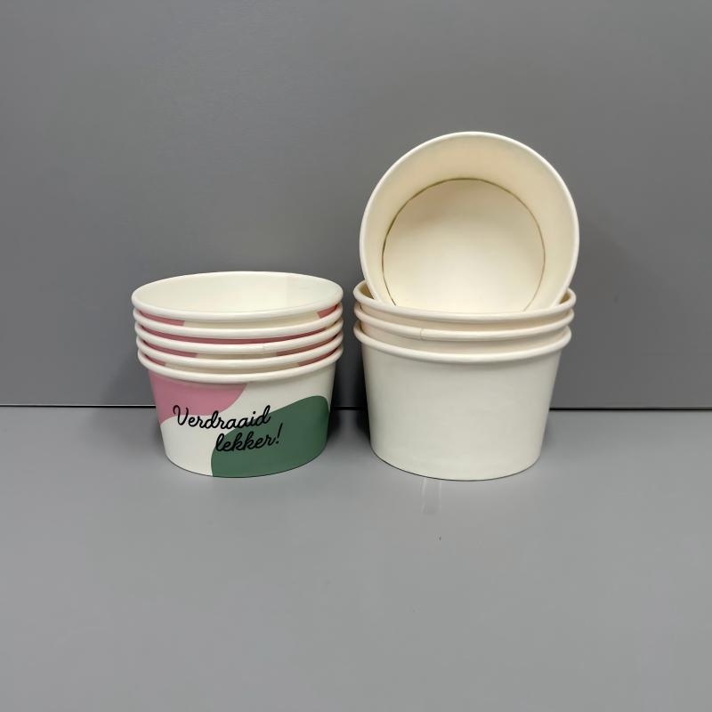 Customized 5 Oz Ice Cream Cup Disposable Take out Dessert Yogurt Frozen Ice Cream Paper Cup with Lids – Disposable Ice Cream Cups and Ice Cream Container price