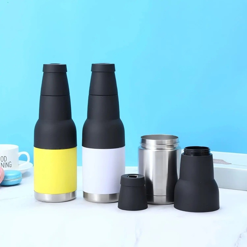 Customized Double Wall Stainless Steel New Beer Bottle Shape Insulated Vacuum Keep Ice Beer Can Cooler Mug Cup with Beer Opener – Vacuum Cup and Beer Cup price